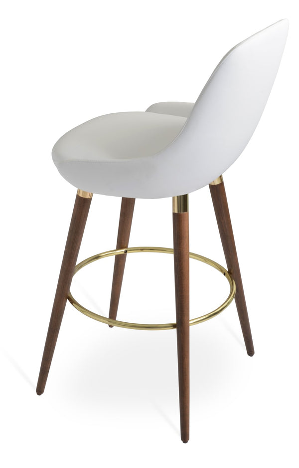 Soho Concept Gazel Solid Wood Barstools & Counterstools – Stylish Leatherette, Gold & Walnut Finish, 2-year Warranty Walnut,Gold,White  Soho-concept-dining-chair-06907