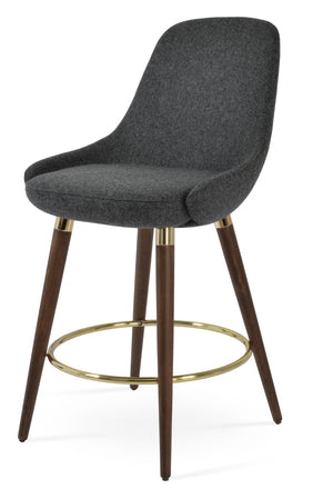 Soho Concept Gazel Wood Barstools & Counterstools In Camira Blazer Wool - 10-year Guarantee, Upscale Design! Walnut,Gold,Dark Grey  Soho-concept-dining-chair-06908