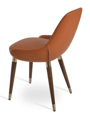 Soho Concept Gazel Wood Dining Chair - Soft Leatherette, Solid Beech Base, Gold Accent, 2-year Guarantee, 350 Lbs Capacity Walnut,Gold  Soho-concept-dining-chair-04219