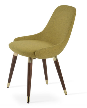 Soho Concept Gazel Wood Dining Chair - Soft Leatherette, Solid Beech Base, Gold Accent, 2-year Guarantee, 350 Lbs Capacity Walnut,Gold  Soho-concept-dining-chair-04223
