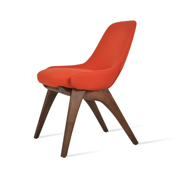 Soho Concept Gazel X - Elegant Wood Dining Chair With Soft Leatherette Upholstery & Gold Ring Detail, 350 Lbs Capacity Walnut,Orange  Soho-concept-dining-chair-04225