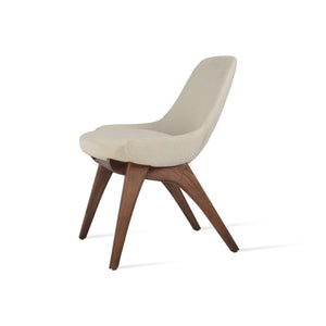 Soho Concept Gazel X - Elegant Wood Dining Chair With Soft Leatherette Upholstery & Gold Ring Detail, 350 Lbs Capacity Walnut,White  Soho-concept-dining-chair-04227