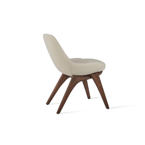Soho Concept Gazel X - Elegant Wood Dining Chair With Soft Leatherette Upholstery & Gold Ring Detail, 350 Lbs Capacity Walnut,White  Soho-concept-dining-chair-04227