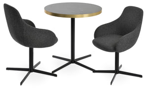 Soho Concept Gazel 4 Star Swivel Dining Chair - Elegant Camira Wool Upholstery, 10-year Guarantee, Stylish Design Black,Dark Grey  Soho-concept-dining-chair-03765