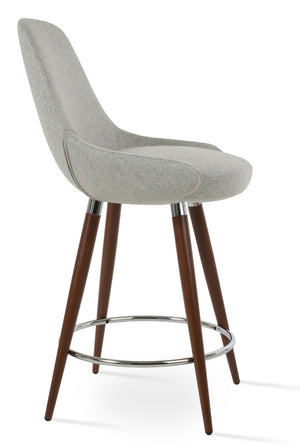 Soho Concept Gazel Ana Barstools & Counterstools – Premium Wool Fabric, 10-year Guarantee, Stylish Metal Base Walnut,Silver  Soho-concept-dining-chair-08628
