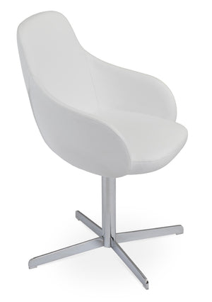 Soho Concept Gazel Large Office Chair – Stylish Leatherette Design, Adjustable Height, 2-year Guarantee, 300 Lbs Capacity Chrome,White  Soho-concept-dining-chair-03808