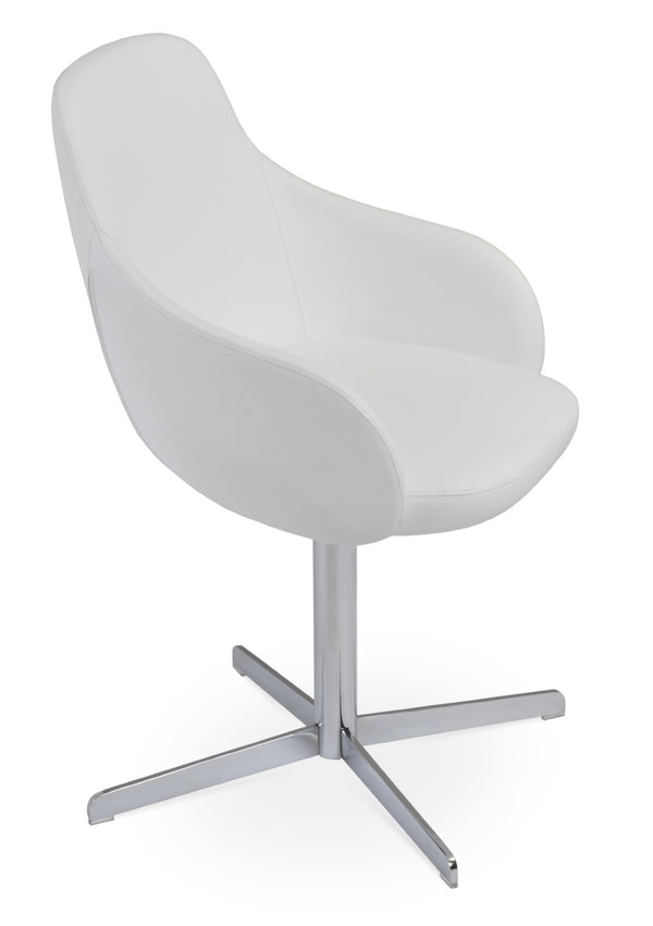 Soho Concept Gazel Large Office Chair – Stylish Leatherette Design, Adjustable Height, 2-year Guarantee, 300 Lbs Capacity Chrome,White  Soho-concept-dining-chair-03808