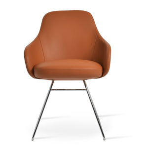 Soho Concept Gazel Arm Ana Counter & Bar Stools - Stylish, Durable Seats In Boucle Fabric & Leather, 10-year Guarantee Chrome  Soho-concept-dining-chair-03845