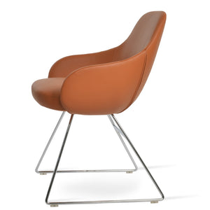 Soho Concept Gazel Arm Ana Counter & Bar Stools - Stylish, Durable Seats In Boucle Fabric & Leather, 10-year Guarantee Chrome  Soho-concept-dining-chair-03845