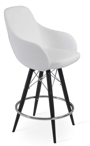 Soho Concept Gazel Arm Barstools & Counterstools With Memory Swivel - Stylish Leatherette, 2-year Guarantee! Black,White  Soho-concept-dining-chair-08630
