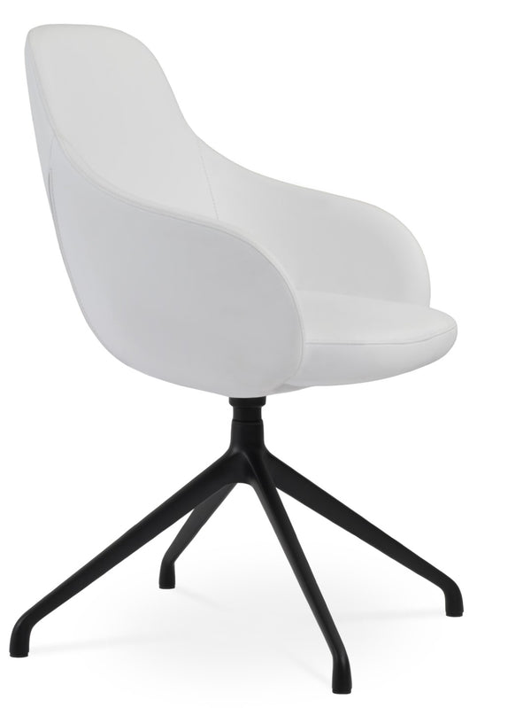 Soho Concept Gazel Arm Piston Stool With Full Footrest - Height Adjustable Leatherette Chair, 2-year Warranty Black,White  Soho-concept-dining-chair-03911
