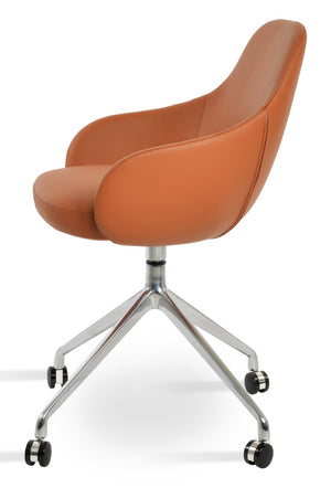 Soho Concept Gazel Arm Large Office Chair - Premium Camira Boucle Fabric, 10-year Guarantee, Stylish & Durable Caramel  Soho-concept-dining-chair-03904