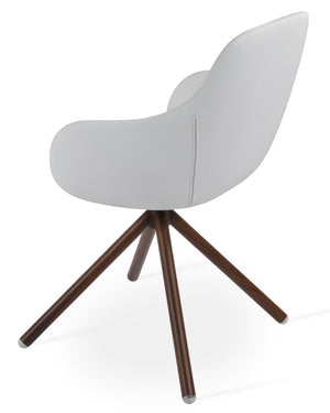 Soho Concept Gazel Arm Wood Counter & Bar Dining Chair - Soft Leatherette, Stylish Walnut, 2-year Guarantee! Walnut,White  Soho-concept-dining-chair-03939