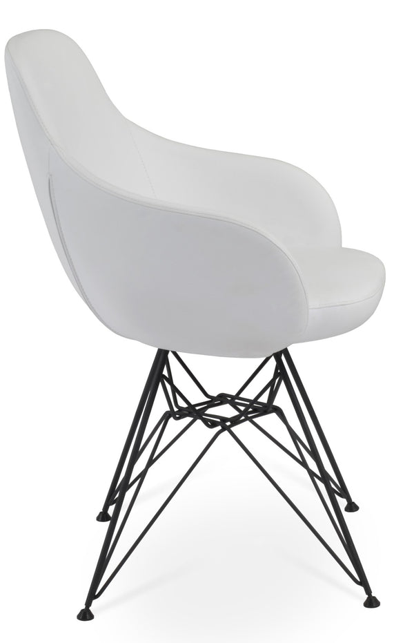 Soho Concept Gazel Arm Ana Counter & Bar Stools - Stylish Leatherette Seating With Durable Metal-walnut Design Black,White  Soho-concept-dining-chair-03963