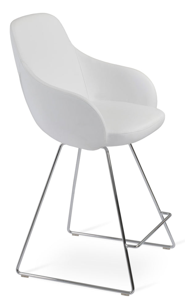 Soho Concept Gazel Arm Barstools & Counterstools - Stylish Ppm-fr Leatherette, Chrome Wire Base, 2-year Guarantee! Chrome,White  Soho-concept-dining-chair-08631