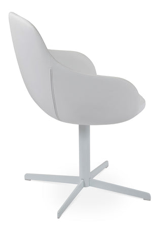 Soho Concept Gazel Large Office Chair – Stylish Leatherette Design, Adjustable Height, 2-year Guarantee, 300 Lbs Capacity White  Soho-concept-dining-chair-03807