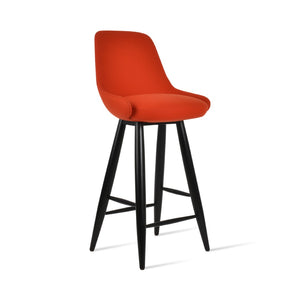 Soho Concept Gazel Premium Barstools & Counterstools - Teak Wood, Camira Blazer Wool, 10-year Guarantee, Elegant Design Orange  Soho-concept-dining-chair-08632