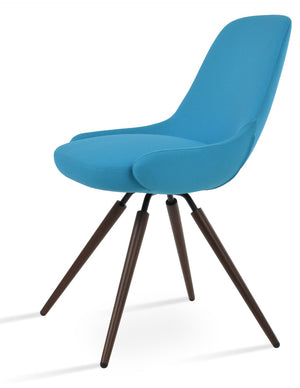 Soho Concept Gazel Carrot Swivel Dining Chair - Luxurious Boucle, Velvet & Nubuck Fabrics With 10-year Guarantee Walnut,Turquoise Swivel. Solid Metal Top Part Connected To Four Tubular Legs Soho-concept-dining-chair-04019