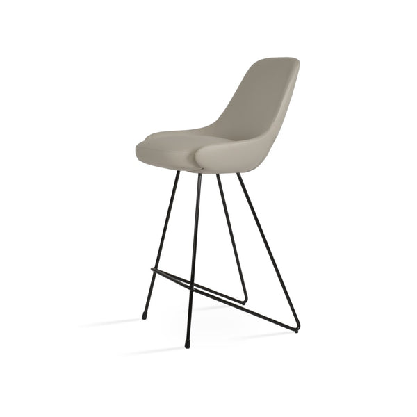 Soho Concept Gazel Cat- Stylish Bar & Counter Stools With Soft Leatherette Upholstery, 2-year Guarantee, Modern Design Black,Light Grey  Soho-concept-dining-chair-08638