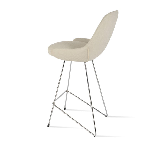 Soho Concept Gazel Cat Barstools & Counterstools - Luxurious Boucle, Velvet, & Nubuck Fabrics With 10-year Guarantee Chrome,White  Soho-concept-dining-chair-06858