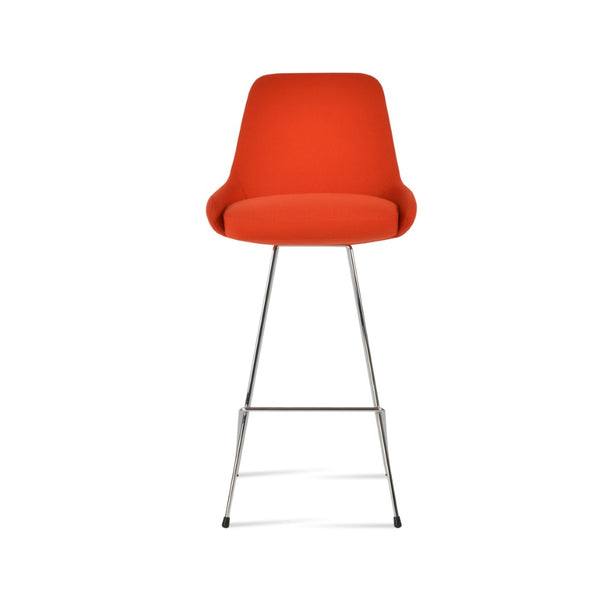 Soho Concept Gazel Cat Barstools & Counterstools - Modern Chrome Design, Durable Wool Fabric, 10-year Guarantee Chrome,Orange  Soho-concept-dining-chair-08635