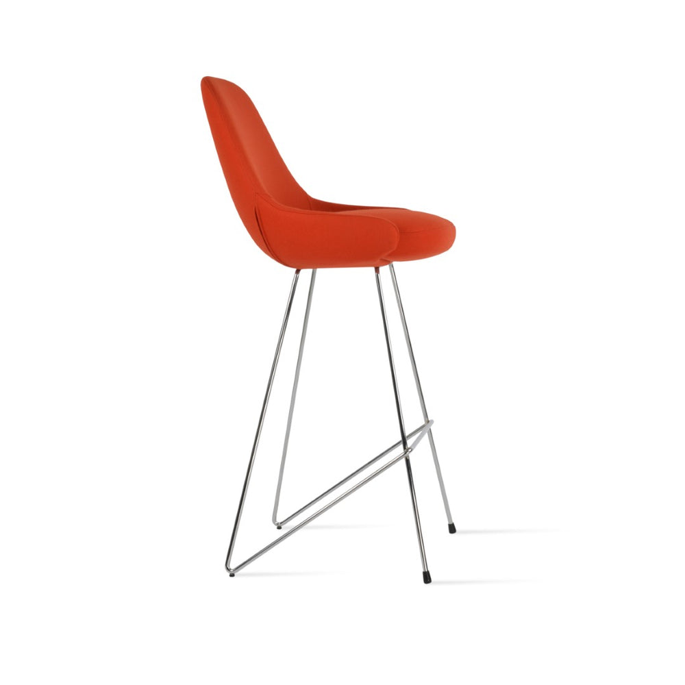 Soho Concept Gazel Cat Barstools & Counterstools - Modern Chrome Design, Durable Wool Fabric, 10-year Guarantee Brass,Orange  Soho-concept-dining-chair-08798