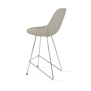 Soho Concept Gazel Cat- Stylish Bar & Counter Stools With Soft Leatherette Upholstery, 2-year Guarantee, Modern Design Chrome,Light Grey  Soho-concept-dining-chair-08636