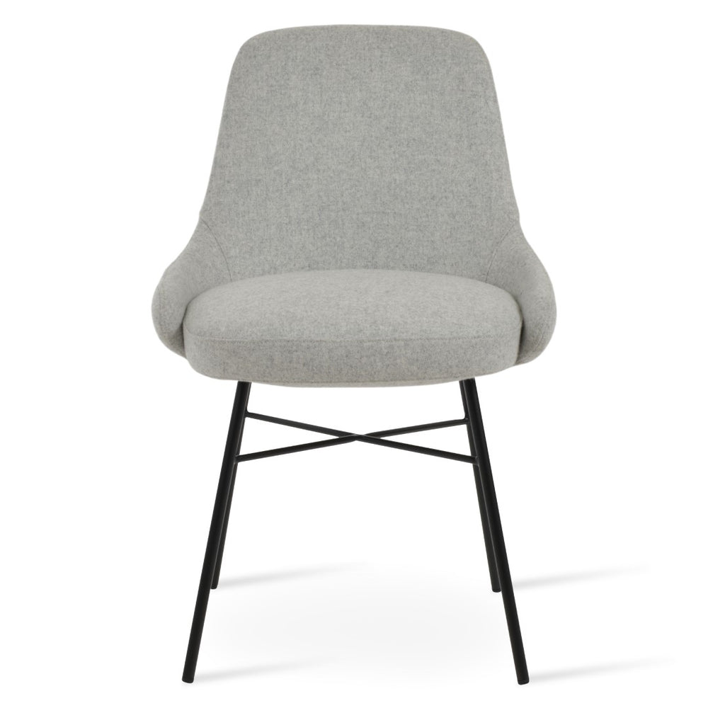 Soho Concept Gazel Cross Dining Chair - Stylish Camira Blazer Wool Fabric, 10-year Guarantee, Durable Design Dark Grey  Soho-concept-dining-chair-04036