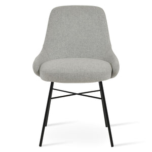 Soho Concept Gazel Cross Dining Chair - Stylish Camira Blazer Wool Fabric, 10-year Guarantee, Durable Design Black,Silver  Soho-concept-dining-chair-04028