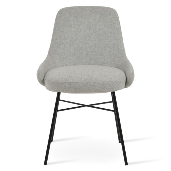 Soho Concept Gazel Cross Dining Chair - Stylish Camira Blazer Wool Fabric, 10-year Guarantee, Durable Design Black,Silver  Soho-concept-dining-chair-04028