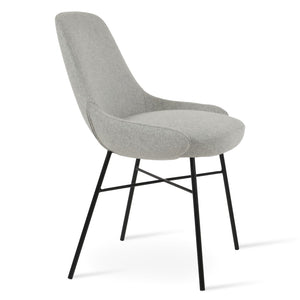 Soho Concept Gazel Cross Dining Chair - Stylish Camira Blazer Wool Fabric, 10-year Guarantee, Durable Design Black,Silver  Soho-concept-dining-chair-04028