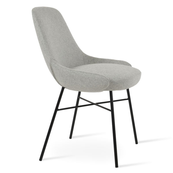 Soho Concept Gazel Cross Dining Chair - Stylish Camira Blazer Wool Fabric, 10-year Guarantee, Durable Design Black,Silver  Soho-concept-dining-chair-04028