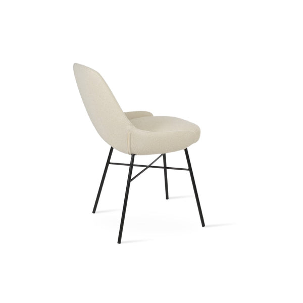 Soho Concept Gazel Cross Dining Chair - Stylish Boucle, Velvet & Nubuck Fabrics With 10-year Guarantee, Turquoise Black,White  Soho-concept-dining-chair-04027
