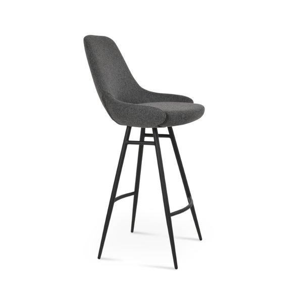 Soho Concept Gazel Galata Barstools & Counterstools - Durable Camira Blazer Wool, Chrome Finish, Modern Style Black,Dark Grey Steel Tubular Legs Soho-concept-dining-chair-08645