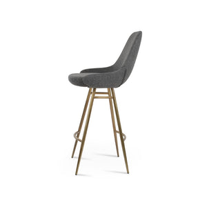 Soho Concept Gazel Galata Barstools & Counterstools - Durable Camira Blazer Wool, Chrome Finish, Modern Style Brass,Dark Grey Steel Tubular Legs Soho-concept-dining-chair-08646