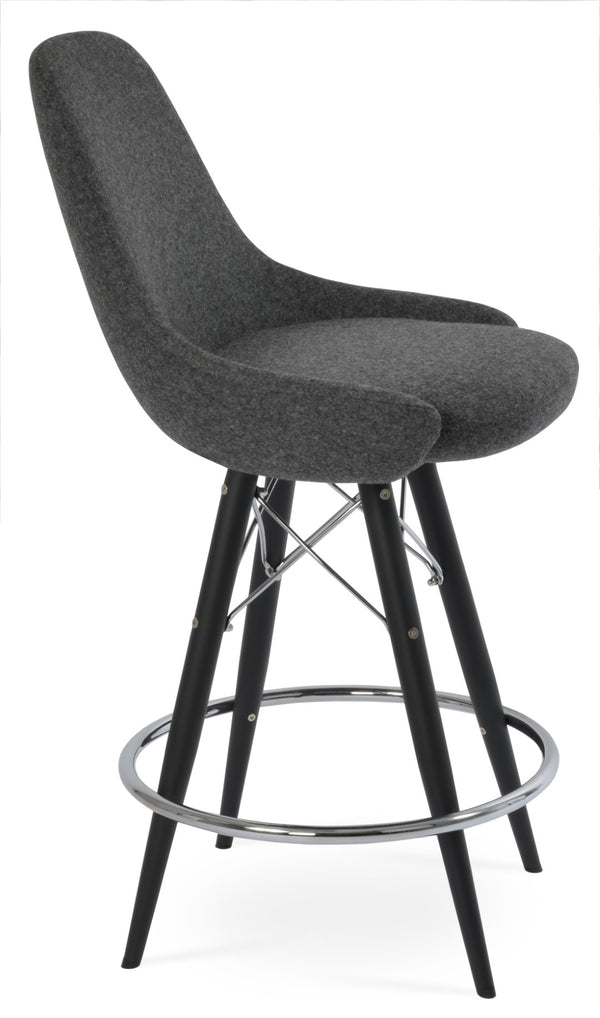 Soho Concept Gazel Mw Barstools & Counterstools - Stylish Wool Fabric, 10-year Guarantee, Walnut & Silver Finish Black,Dark Grey  Soho-concept-dining-chair-08656
