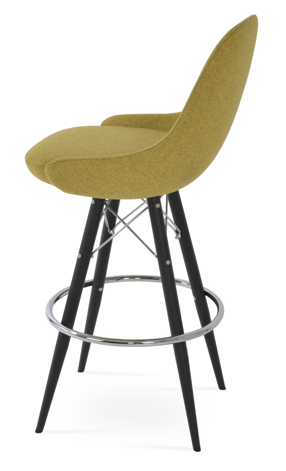 Soho Concept Gazel Mw Barstools & Counterstools - Stylish Wool Fabric, 10-year Guarantee, Walnut & Silver Finish Black  Soho-concept-dining-chair-08655