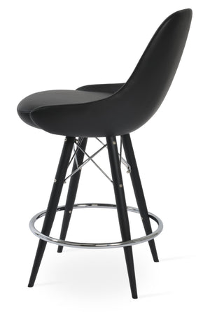 Soho Concept Gazel Modern Bar And Counter Stools - Stylish, Durable Leatherette, Flexible Memory Swivel Design Black  Soho-concept-dining-chair-08658