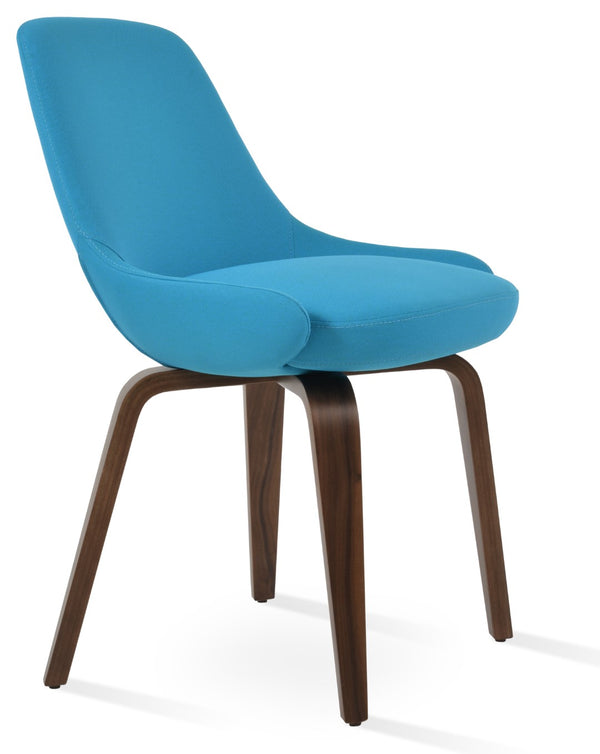Soho Concept Gazel Plywood Dining Chair - Premium Upholstered Comfort In Walnut Finish With 10-year Guarantee Walnut,Turquoise  Soho-concept-dining-chair-04086