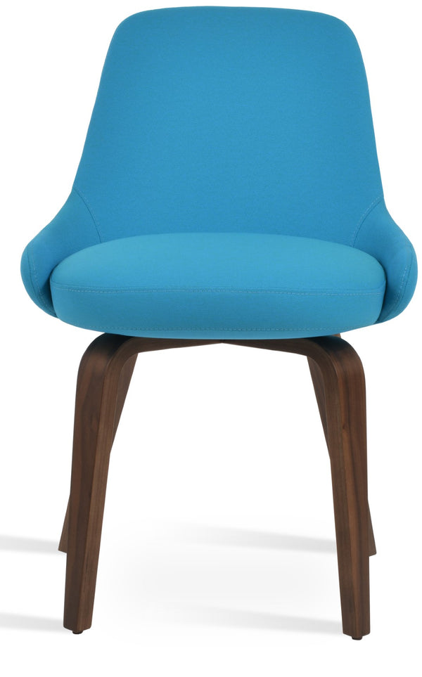 Soho Concept Gazel Plywood Dining Chair - Premium Upholstered Comfort In Walnut Finish With 10-year Guarantee Walnut,Turquoise  Soho-concept-dining-chair-04086