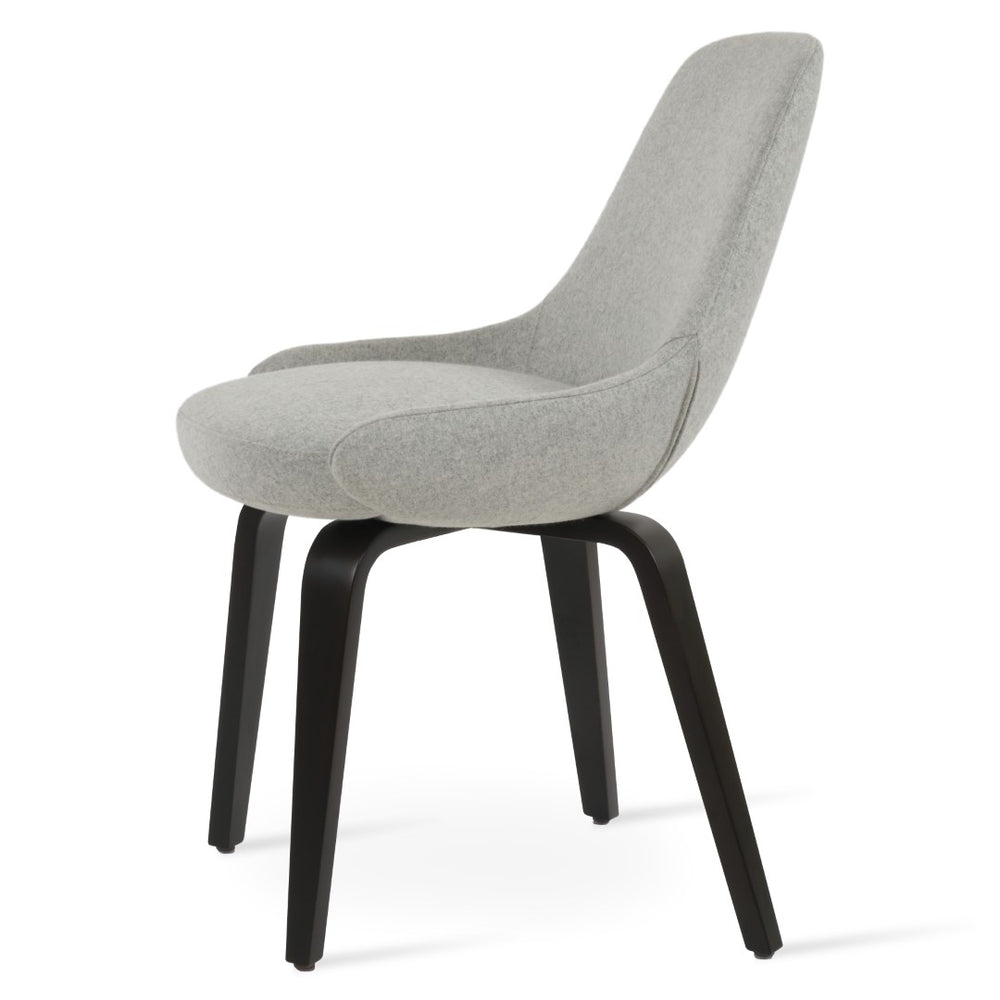 Soho Concept Gazel Plywood Dining Chair - Elegant Wool Upholstery, 10-year Guarantee, Memory Swivel & Stylish Design Walnut,Dark Grey  Soho-concept-dining-chair-04095