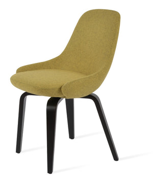 Soho Concept Gazel Plywood Armchair Dining Chair - Stylish Wool Upholstery, 10-year Guarantee, Made In Turkiye Wenge Amber  Soho-concept-dining-chair-04096