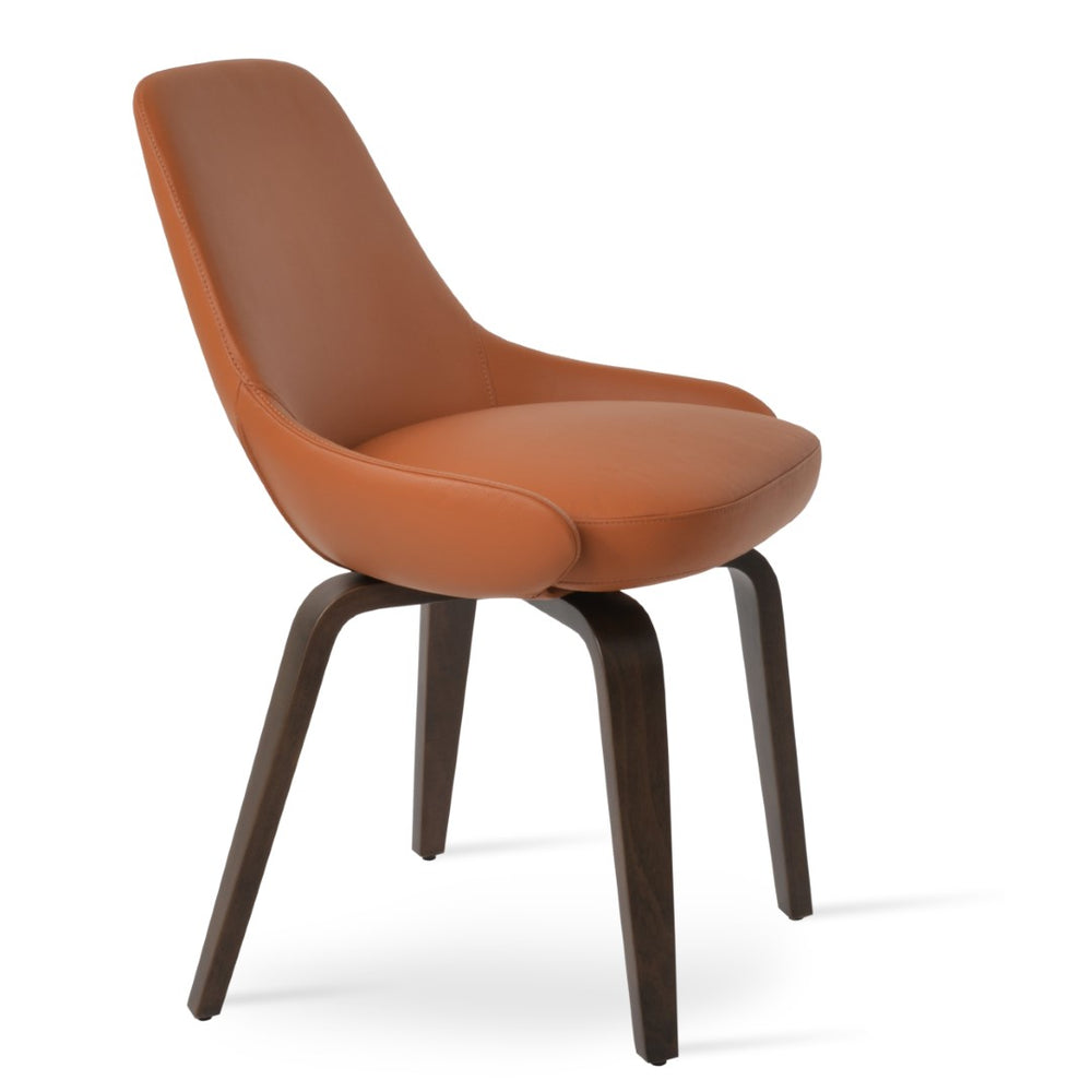 Soho Concept Gazel Plywood Dining Chair With Genuine Leather & Camira Yoredale Fabric - 10-year Guarantee! Walnut  Soho-concept-dining-chair-04090