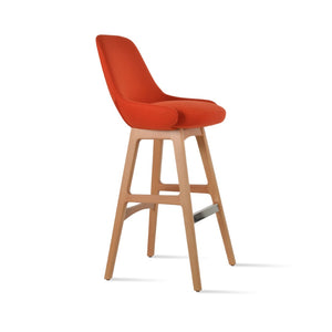 Soho Concept Gazel Premium Barstools & Counterstools - Stylish Wool & Leatherette Upholstery, 10-year Guarantee! Orange,Natural  Soho-concept-dining-chair-08660