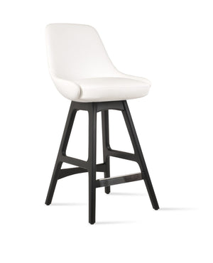 Soho Concept Gazel Premium Barstools & Counterstools - Elegant Wood Bases, Memory Swivel, 2-year Warranty, Stylish Fabrics Ash,Black,White  Soho-concept-dining-chair-08659