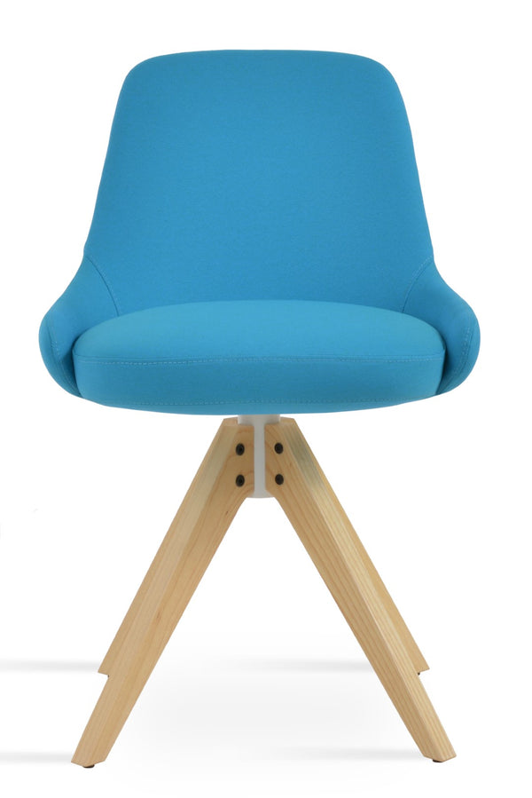 Soho Concept Gazel Pyramid Wood Swivel Dining Chair - Premium Upholstery, Solid Wood Base, 10-year Guarantee! Ash,Turquoise  Soho-concept-dining-chair-04112