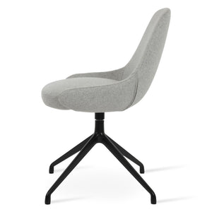 Soho Concept Gazel Spider Swivel Chair In Camira Blazer Wool - Stylish, Durable, And Elegant With 10-year Guarantee Black,Silver  Soho-concept-dining-chair-04137