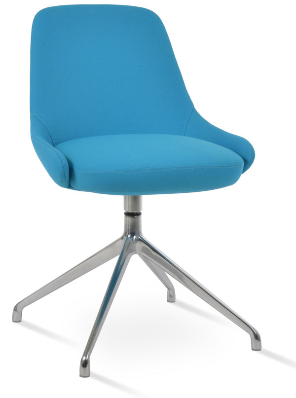Soho Concept Gazel Spider Swivel Chair - Elegant Boucle, Velvet & Nubuck Fabrics, 10-year Guarantee, 300 Lbs Capacity Turquoise  Soho-concept-dining-chair-04129