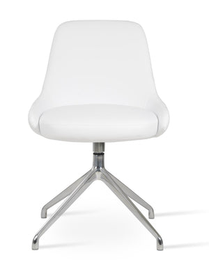 Soho Concept Gazel Spider Armchair Swivel Dining Chair - Ergonomic Leatherette Design With Brass Finish, 2-year Warranty White  Soho-concept-dining-chair-04132