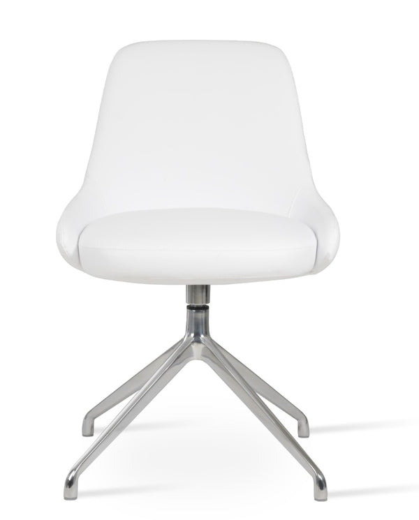 Soho Concept Gazel Spider Armchair Swivel Dining Chair - Ergonomic Leatherette Design With Brass Finish, 2-year Warranty White  Soho-concept-dining-chair-04132